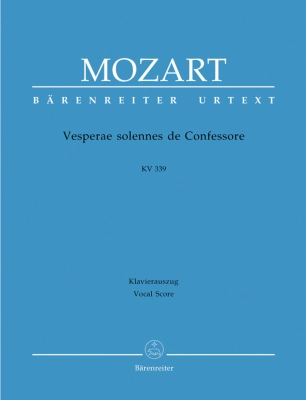 Baerenreiter Verlag - Vesperae solennes de Confessore K. 339 - Mozart /Fellerer /Schroeder - Vocal Score - Book