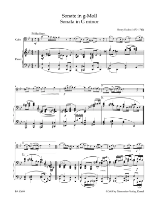 Sonata in G minor - Eccles/Sassmannshaus - Cello/Piano - Sheet Music