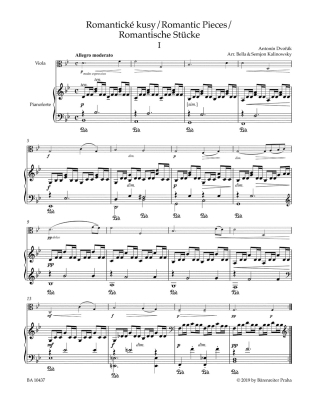 Romantic Pieces op. 75 - Dvorak/Kalinowska - Viola/Piano - Book