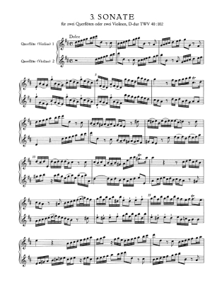 Six Sonatas op. 2 TWV 40: 101, 102, 104, Volume I - Telemann/Hausswald - 2 Flutes or 2 Violins - Book