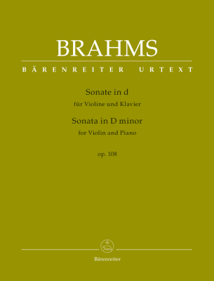 Baerenreiter Verlag - Sonata in D minor op. 108 - Brahms/Brown/Da Costa - Violin/Piano - Book
