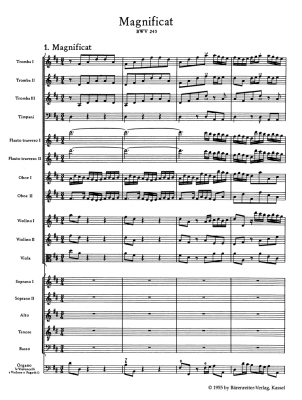 Magnificat in D major BWV 243 - Bach/Durr - Study Score - Book