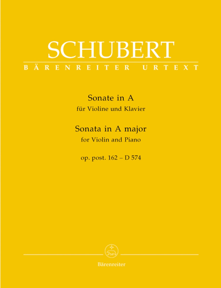 Sonata in A major op. post.162 D 574 - Schubert/Wirth - Violin/Piano - Book