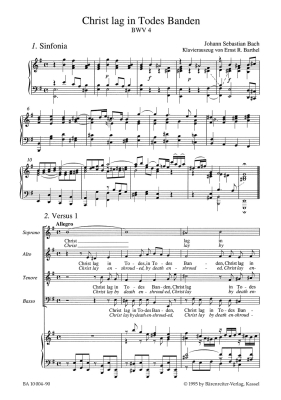 Cantata BWV 4, Christ lag in Todes Banden - Bach/Durr - Vocal Score - Book