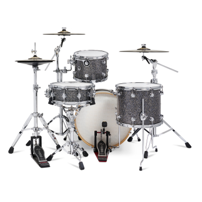 DWe 4-Piece Drumset with Cymbals and Hardware - Black Galaxy