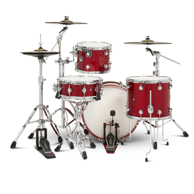 DWe 4-Piece Drumset with Cymbals and Hardware - Black Cherry Metallic