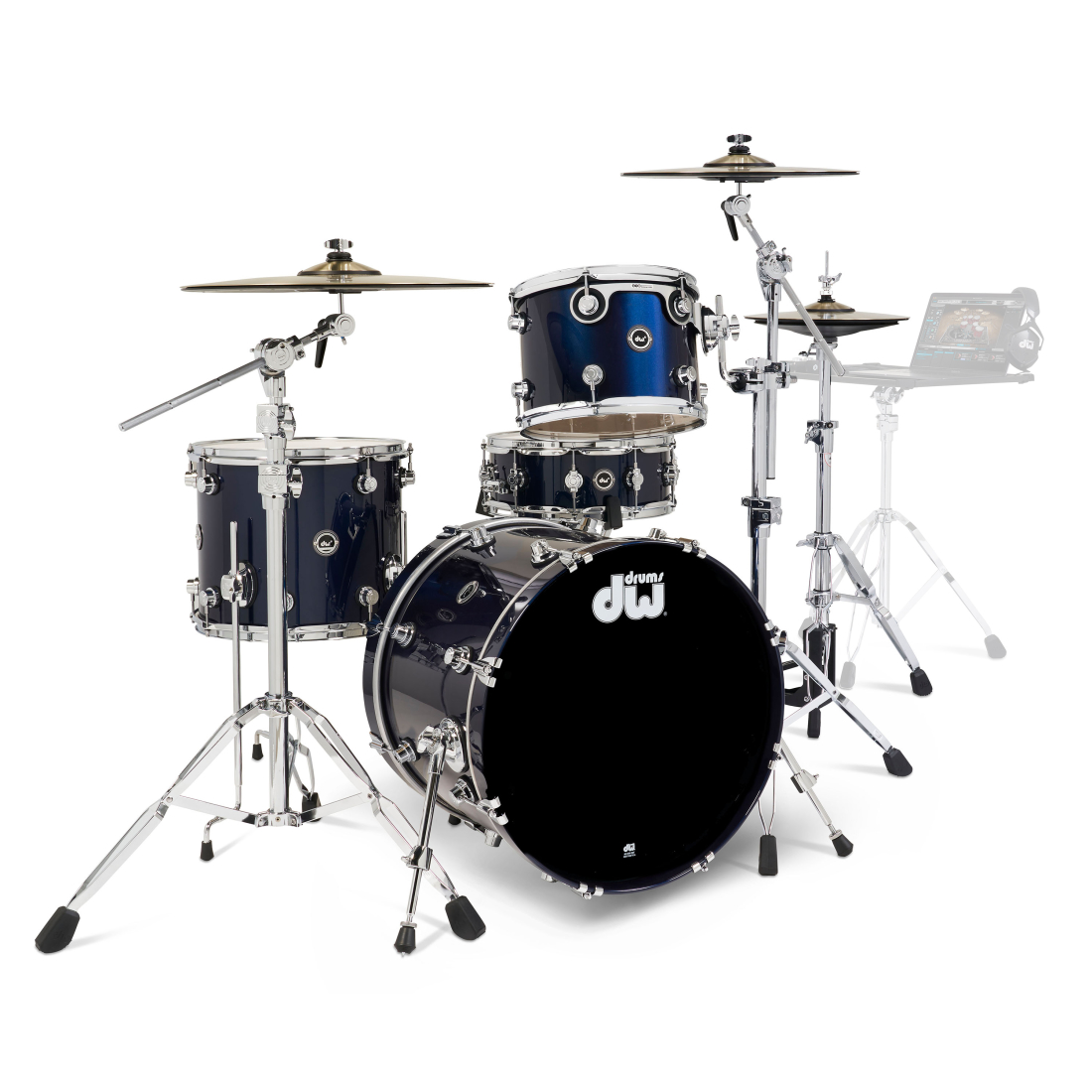 DWe 4-Piece Drumset with Cymbals and Hardware - Midnight Blue Metallic