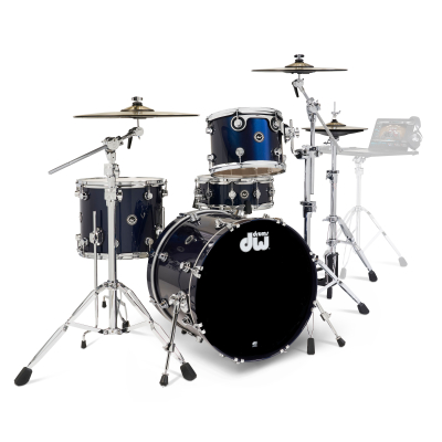 Drum Workshop - DWe 4-Piece Drumset with Cymbals and Hardware - Midnight Blue Metallic