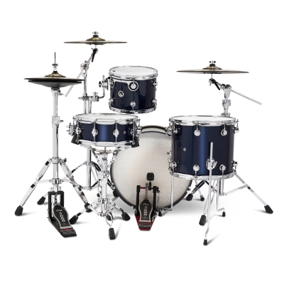 DWe 4-Piece Drumset with Cymbals and Hardware - Midnight Blue Metallic