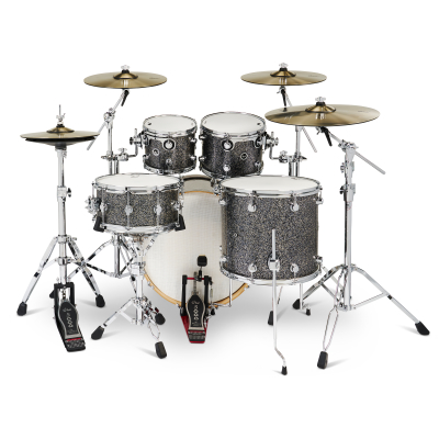 DWe 5-Piece Drumset with Cymbals and Hardware - Black Galaxy