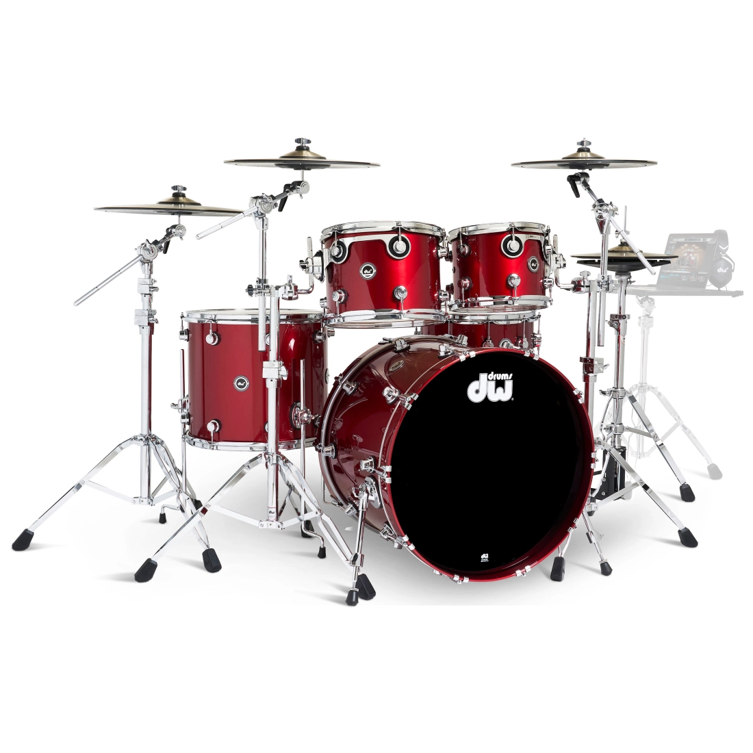 DWe 5-Piece Drumset with Cymbals and Hardware - Black Cherry Metallic