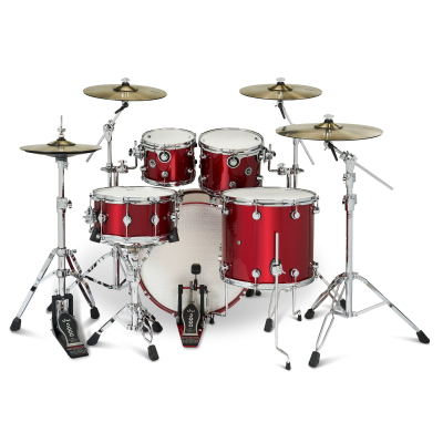 DWe 5-Piece Drumset with Cymbals and Hardware - Black Cherry Metallic