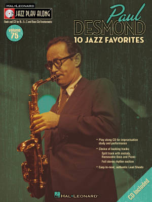 Paul Desmond: Jazz Play-Along Volume 75 - Book/CD