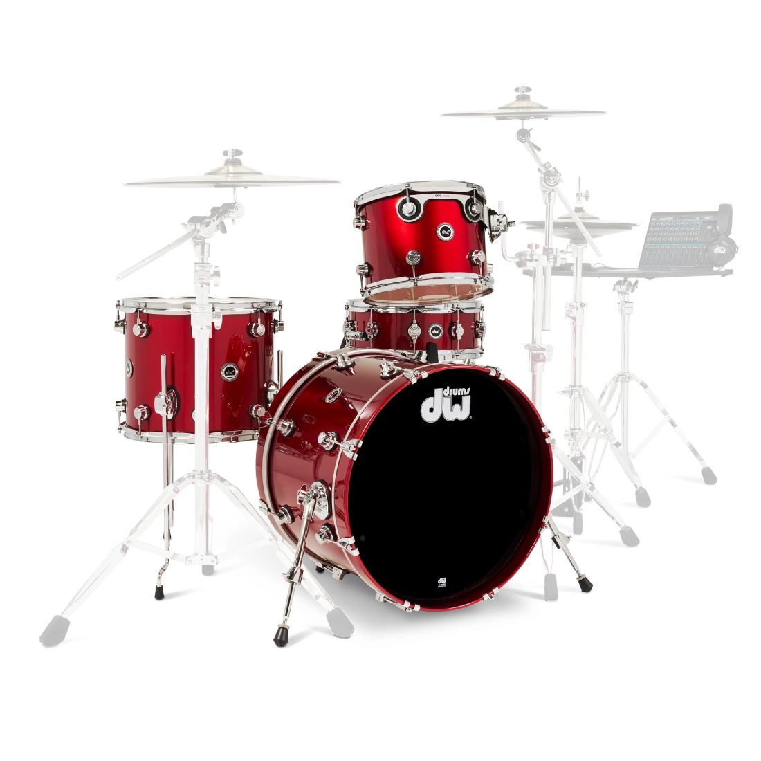 DWe 4-Piece Shell Pack (20,12,14,SD) - Black Cherry Metallic