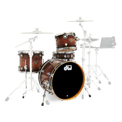 DWe 4-Piece Shell Pack (22,12,16,SD) - Candy Black Burst over Curly Maple