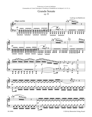 Grande Sonate in C major op. 53 \'\'Waldstein\'\' - Beethoven/Del Mar - Piano - Book