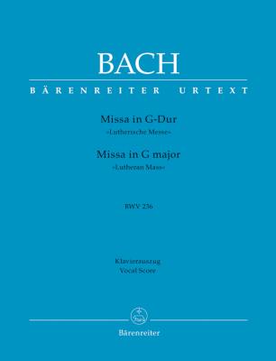 Baerenreiter Verlag - Mass in G major BWV 236 - Bach/Platen - Vocal Score - Book