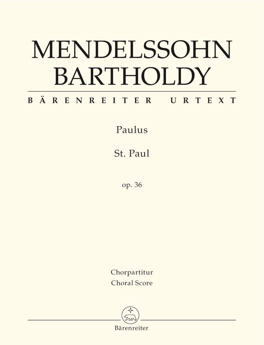 St. Paul op. 36 - Mendelssohn/Cooper - Choral Score - Book