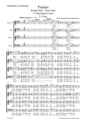 St. Paul op. 36 - Mendelssohn/Cooper - Choral Score - Book
