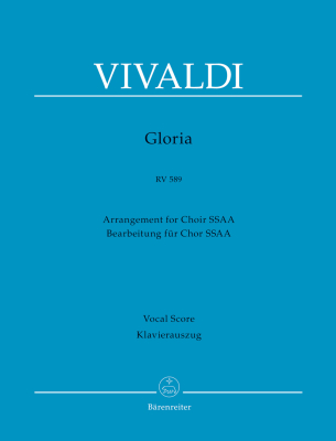 Baerenreiter Verlag - Gloria RV 589 - Vivaldi/Bruno - SSAA Vocal Score - Book