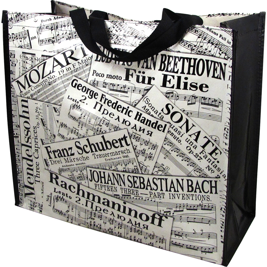 Reusable Tote Bag - Sheet Music Collage