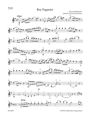 The Boy Paganini (Fantasia) - Mollenhauer/Sassmannshaus - Violin/Piano - Sheet Music