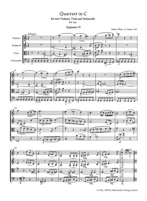 String Quartet in C major K. 465 \'\'Dissonance\'\' - Mozart/Finscher - Study Score - Book