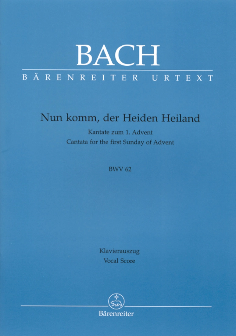 Nun komm, der Heiden Heiland BWV 62 (Cantata for the 1st Sunday of Advent) - Bach/Raphael - Vocal Score - Book