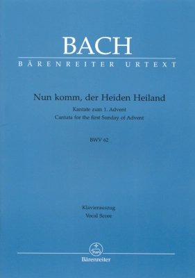 Baerenreiter Verlag - Nun komm, der Heiden Heiland BWV 62 (Cantata for the 1st Sunday of Advent) - Bach/Raphael - Vocal Score - Book