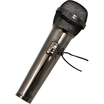 AIM Gifts - Ornement en forme de microphone (noir, 4pouces)