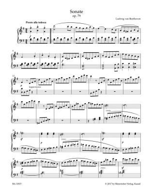 Sonata in G major op. 79 \'\'Sonate facile\'\' - Beethoven/Del Mar - Piano - Sheet Music