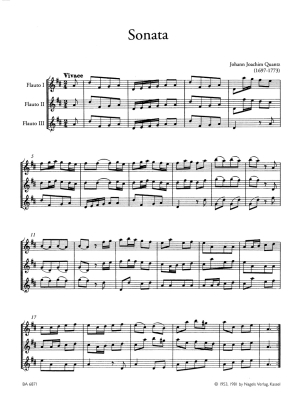 Sonata for Three Flutes - Quantz/Doflein - Flute Trio - Book