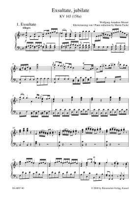 Exsultate, Jubilate K. 165 (158a), Motet - Mozart /Federhofer /Munster - Vocal Score - Book