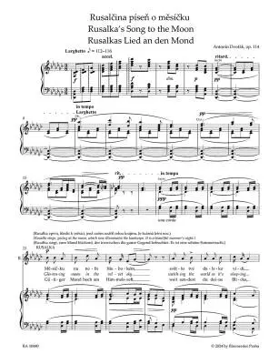 Rusalka\'s Song to the Moon - Dvorak - Performance Score, Urtext Edition - Vocal, Piano