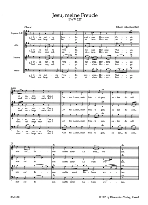 Jesu, meine Freude BWV 227 - Bach/Ameln - Choral Score - Book