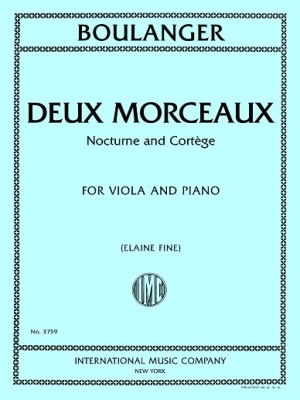 International Music Company - Deux Morceaux: Nocturne and Cortege - Boulanger/Fine - Viola/Piano - Book