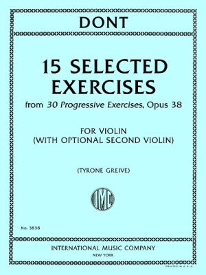 International Music Company - 15 Selected Exercises from 30 Progressive Exercises, Opus 38 - Dont/Greive - Violin or Violin Duet - Book