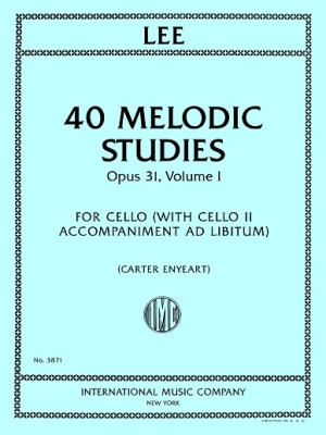 International Music Company - 40Melodic Studies, Opus31, VolumeI Lee, Enyeart Violoncelle ou duo de violoncelles Livre