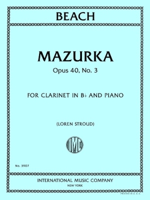 Mazurka, Opus 40, No. 3 - Beach/Stroud - Bb Clarinet/Piano - Book