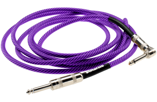 21\' Straight to Right Angle Guitar Cable - Purple