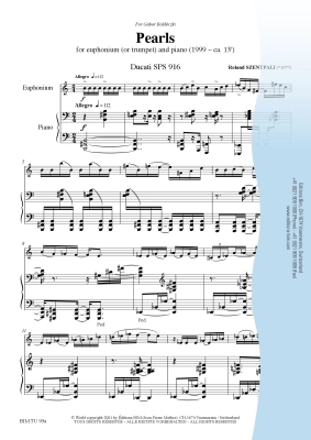 Pearls - Szentpali - Euphonium (Trumpet)/Piano - Sheet Music