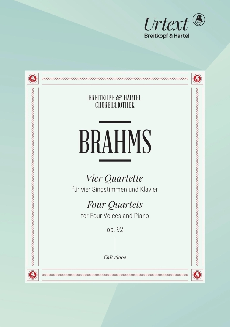 4 Quartets Op. 92 - Brahms/Wiechert - SATB