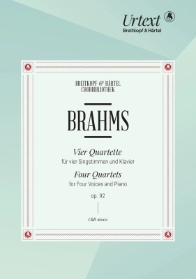 Breitkopf & Hartel - 4 Quartets Op. 92 - Brahms/Wiechert - SATB