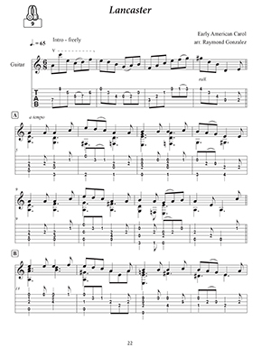 Fingerstyle Guitar Tunes: An Early American Christmas - Gonzalez - Classical Guitar TAB - Book/Audio Online