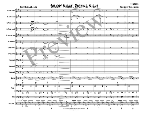 Silent Night, Rocking Night - Gruber/Meeboer - Jazz Ensemble - Gr. Easy