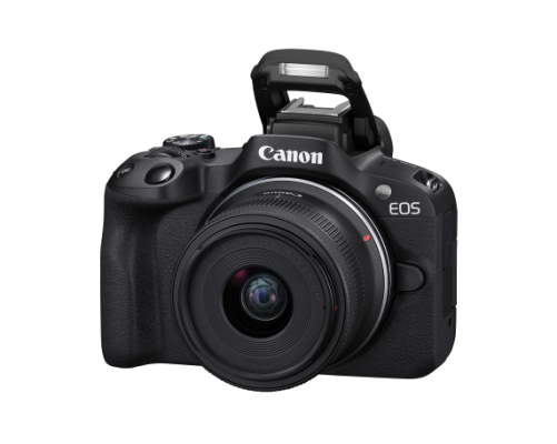 EOS R50 Mirrorless Camera with 18-45mm Lens - Black