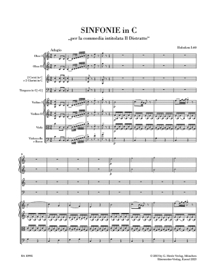 Symphony in C major Hob. I:60 \'\'Il Distratto\'\' - Haydn /Friesenhagen /Wilker - Full Score - Book