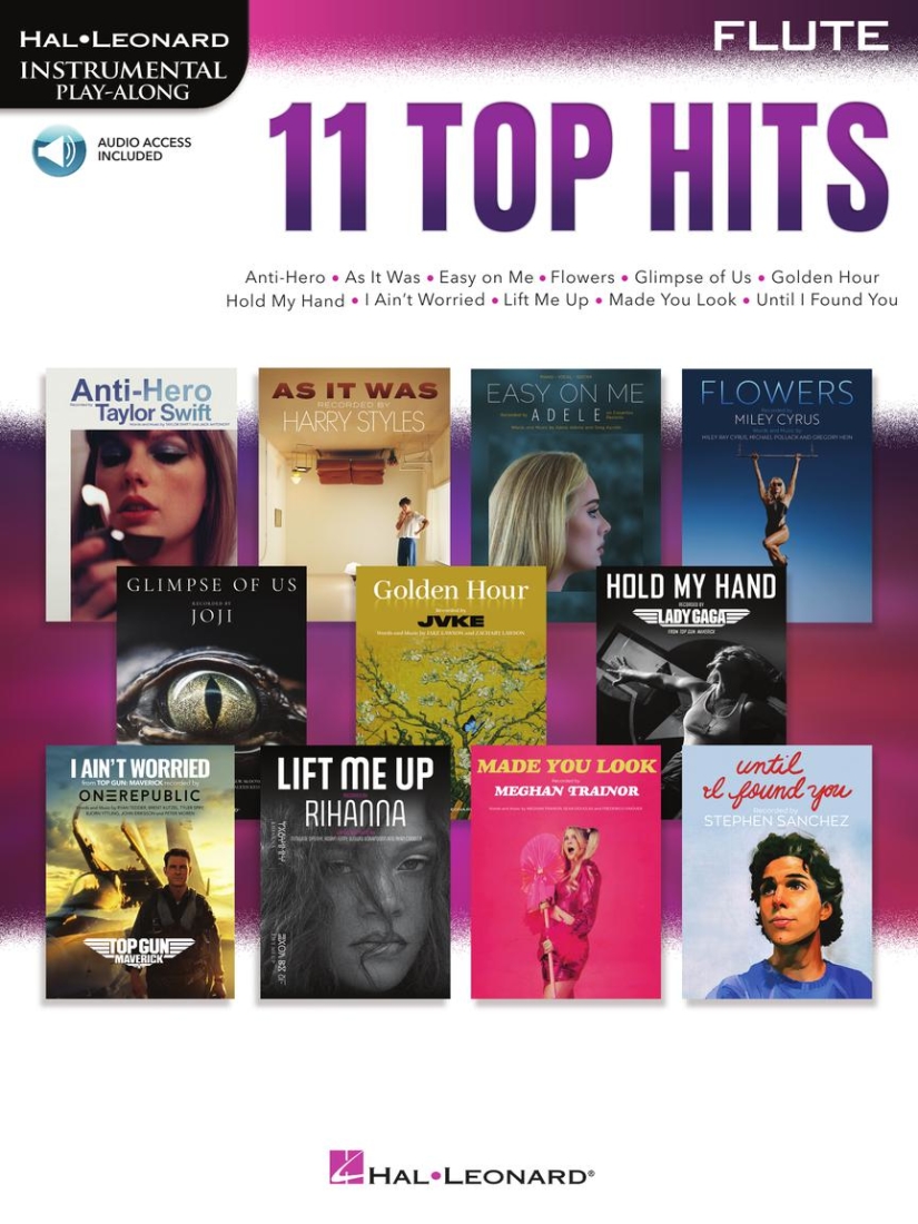 11 Top Hits for Flute: Instrumental Play-Along - Book/Audio Online