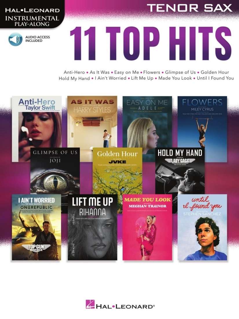 11 Top Hits for Tenor Sax: Instrumental Play-Along - Book/Audio Online