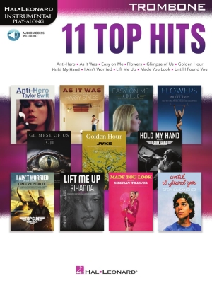 Hal Leonard - 11 Top Hits for Trombone: Instrumental Play-Along - Book/Audio Online